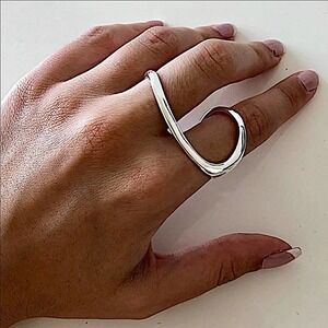 NEW STERLING SILVER IRREGULAR ADJUSTABLE RESIZABLE RING